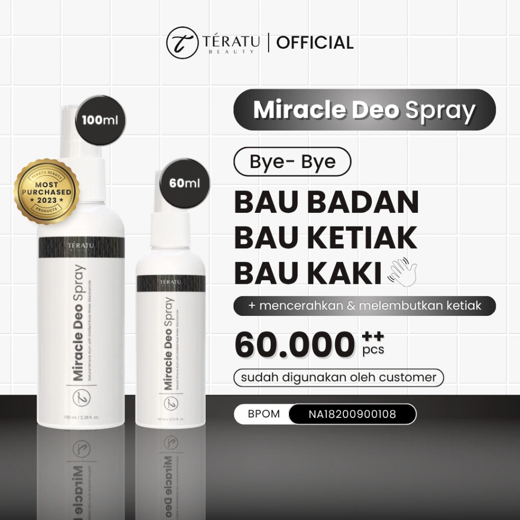 TERATU BEAUTY (Spray) Miracle Deo Spray Deodorant (BPOM Certified)