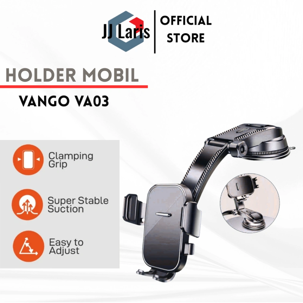 VANGO VA03 Car Phone Holder Dashboard Kaca 360 Rotation Flexible Long Neck Strong Suction Cup Holder