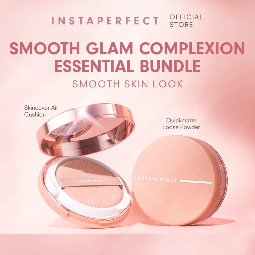 Instaperfect Smooth Glam Complexion Essentials Bundle (Skincover Air Cushion + Quickmatte Loose Powder)