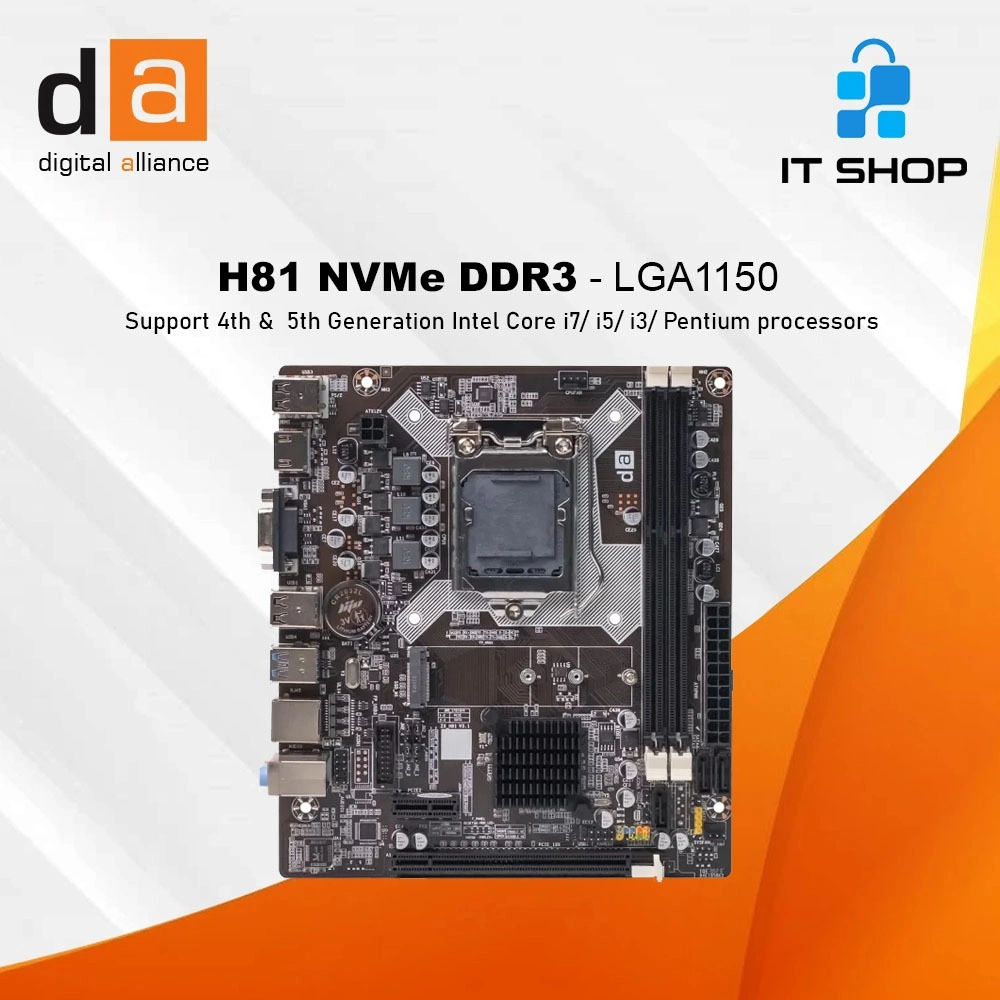 Digital Alliance Motherboard H81 NVMe DDR3 - LGA1150