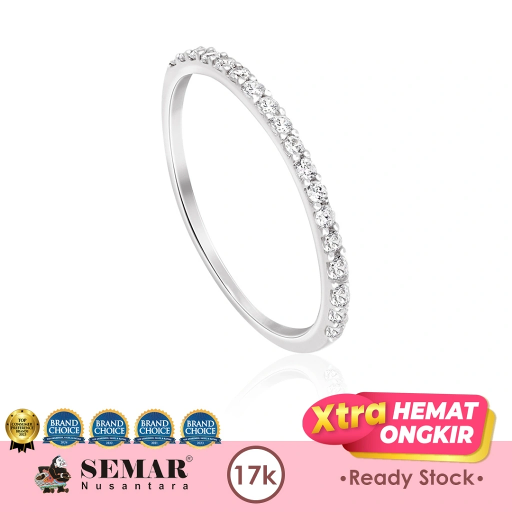 Cincin Emas List Ring White Gold 17K Semar Nusantara