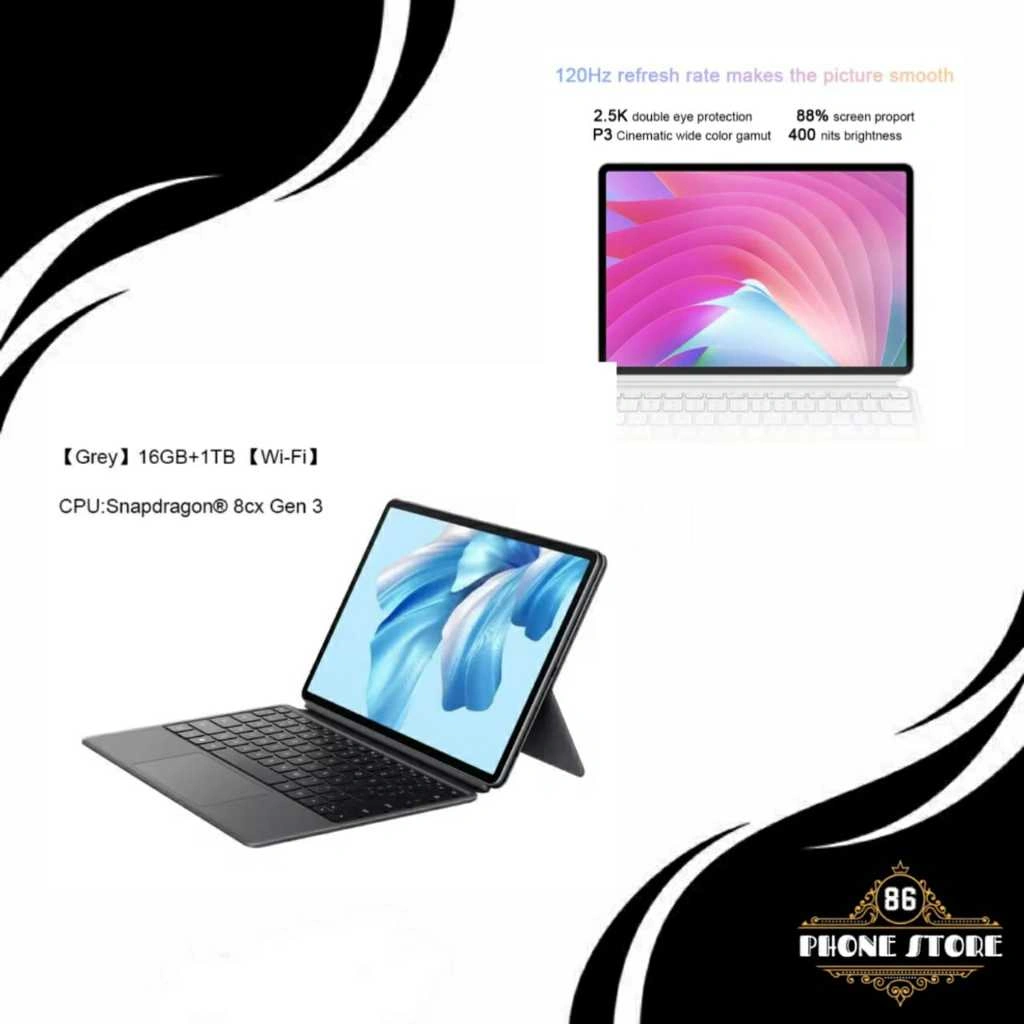 HUAWEI MateBook E Go 12.35 Inch WiFi/LTE 8GB/16GB 256/512GB/1T Snapdragon 8cx Touchscreen 120Hz Laptop Tablet 2-in-1WithKeyboard