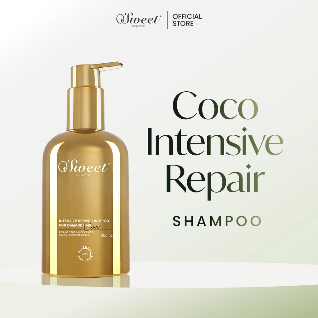 OSweet Singapore Shampoo Intensive Repair Rambut Berwarna, Smoothing, Bleaching | Shampoo Pump 300ml