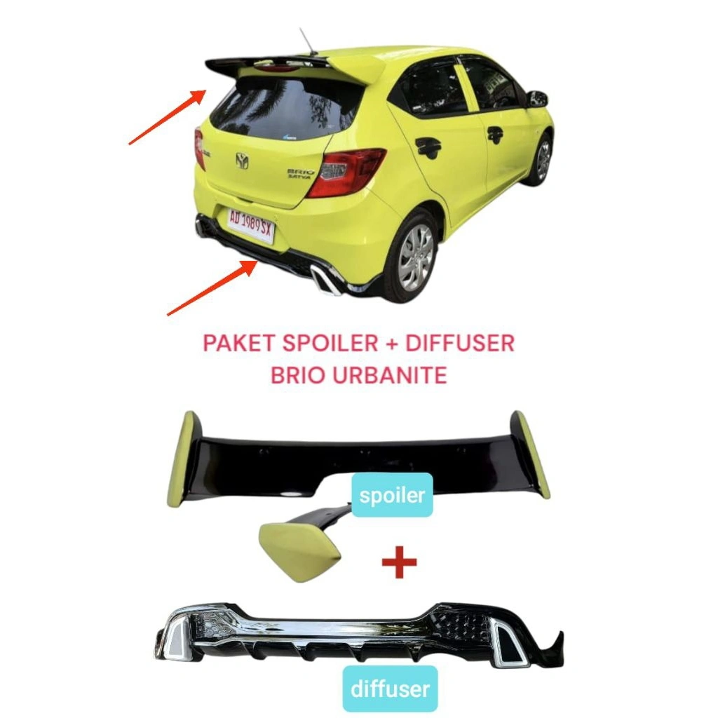 Paket Spoiler brio + Diffuser Brio Model Urbanit / spoiler brio urbanit / difuser brio urbanit