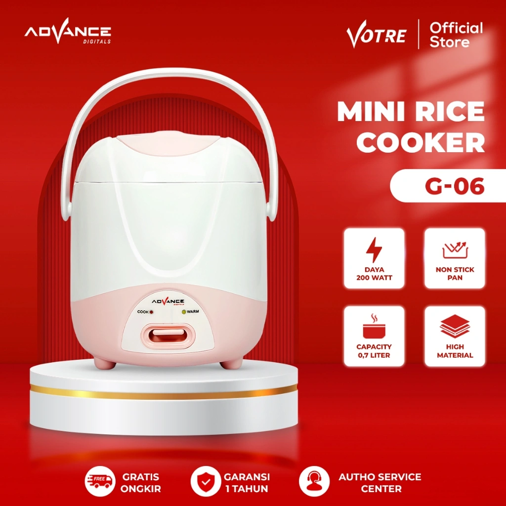 Advance G-06 Rice Cooker Elektrik Penanak Nasi Multifungs Pemasak Nasi 0.6 L / Garansi Resmi 1 Tahun