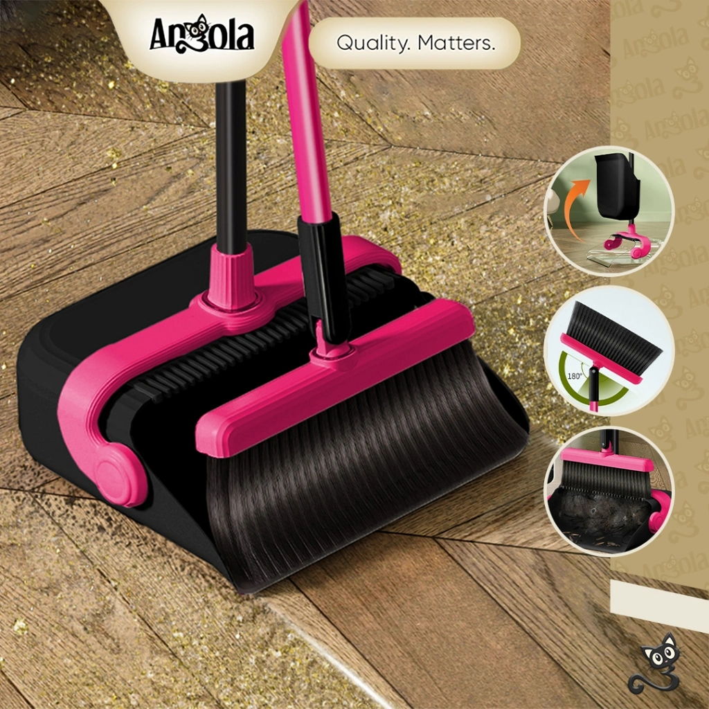 ANGOLA Set Sapu Pengki Lipat D70 Broom Set Dustpan / Alat Pembersih lantai / Kombinasi Sapu Pengki