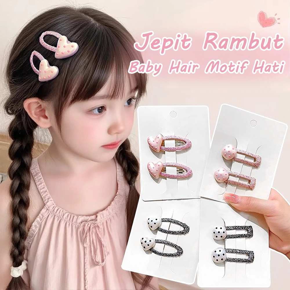 Jepit rambut wanita modis Korea, aksesori rambut wanita terbaru, jepit rambut berbentuk hati