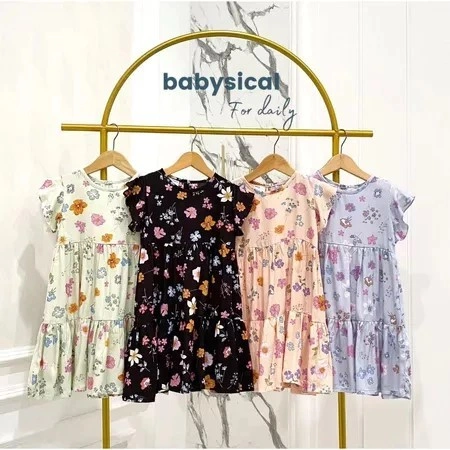 PAKET 4 PCS Dress anak perempuan monalisa usia 0-6 tahun baju anak murah harian rayon