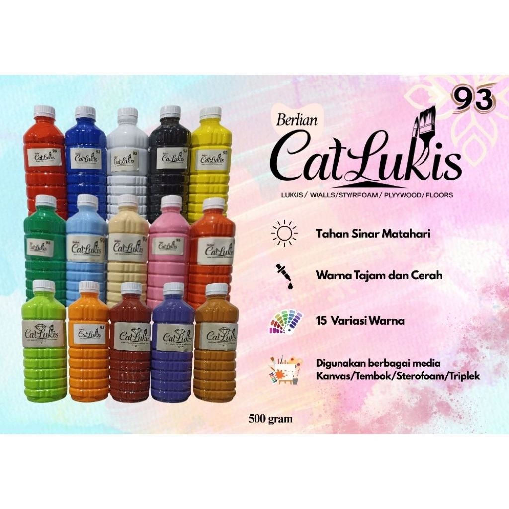 Cat Lukis Waterbased Mural / Kanvas / Sterofoam / Serbaguna 500 gr