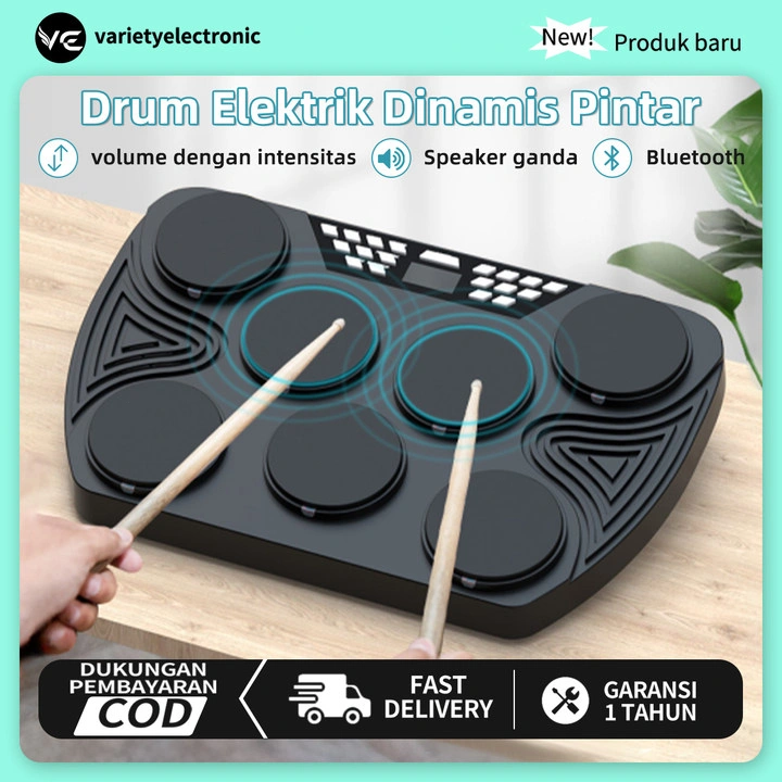 Drum elektronik pintar portabel multifungsi alat pelatihan profesional drum elektronik koneksi bluetooth