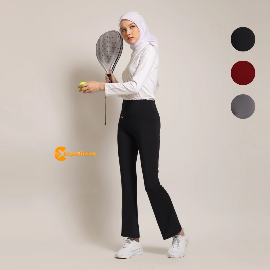 EXPEDITE.CO – Celana Legging Cutbray Olahraga Wanita Flare Pants Senam Gym Yoga Running Activewear