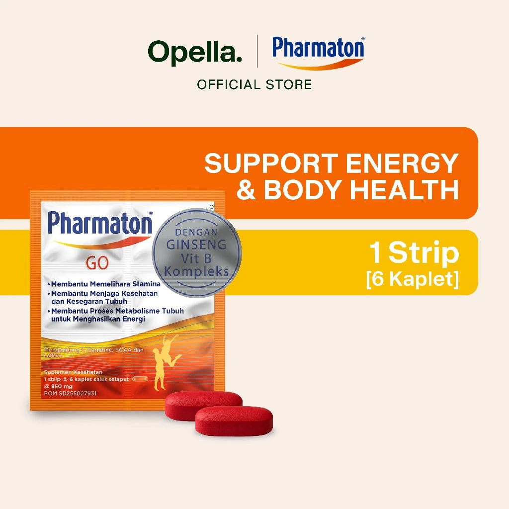 Pharmaton GO 6 Capsules - Multivitamin Tambah Energi dan Daya Tahan Tubuh