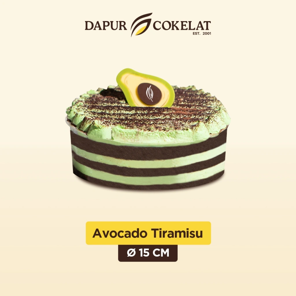 DAPUR COKELAT - Avocado Tiramisu D 15 | Kue Rasa Kopi Khas Italia Berpadu dengan Avocado Cream yang Cocok untuk Semua Moment