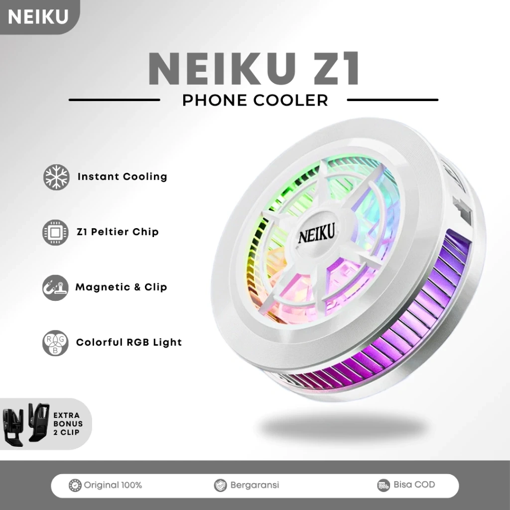 MEMO NEIKU Z1 Phone Cooler Hp Pendingin Hp Fancooler Funcooler Semiconductor Hp Rgb Cooler hp