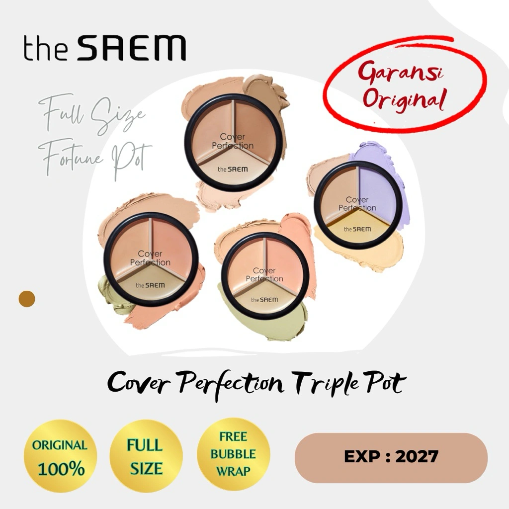 [READY] The SAEM Cover Perfection Triple Pot Concealer - The Saem Color Corrector