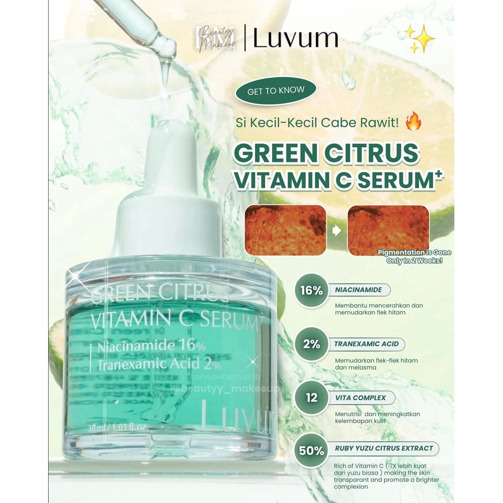 [BPOM] LUVUM GREEN CITRUS VITAMIN C SERUM+ 30ML