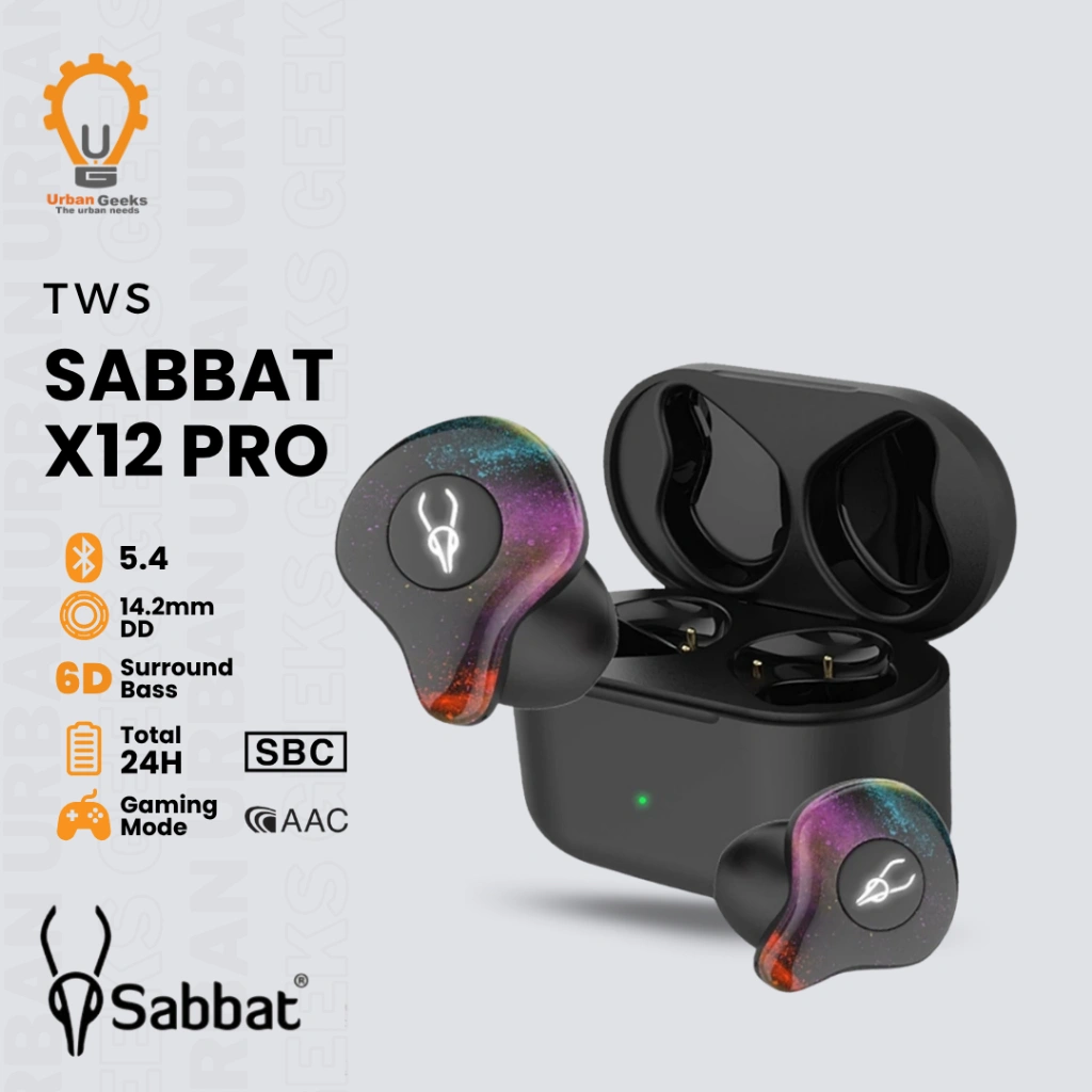 Sabbat X12 Pro New Upgrade Bluetooth 5.4 Wireless Earphone Stereo In-ear Half in Ear Garansi 1 Tahun