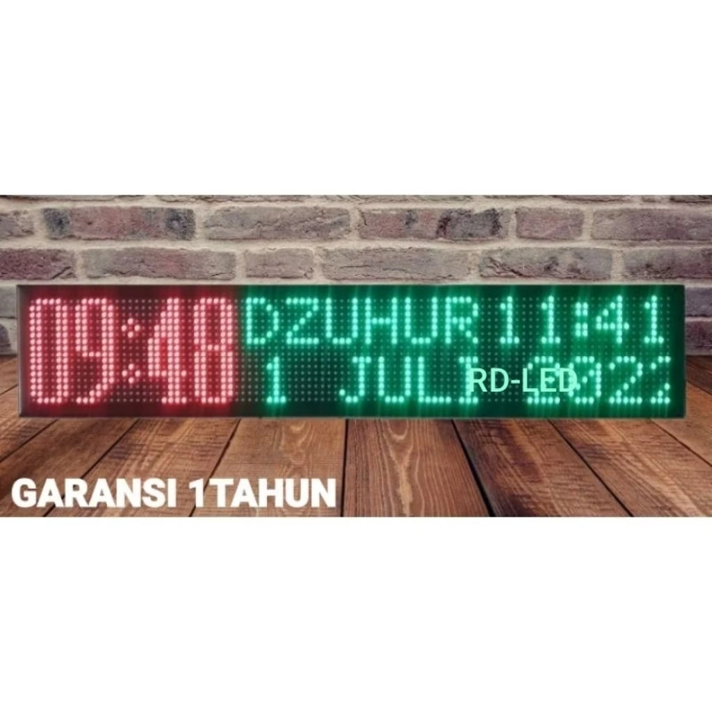 JAM WAKTU SHOLAT MASJID MUSHOLLA RUNNING TEXT 20X100CM