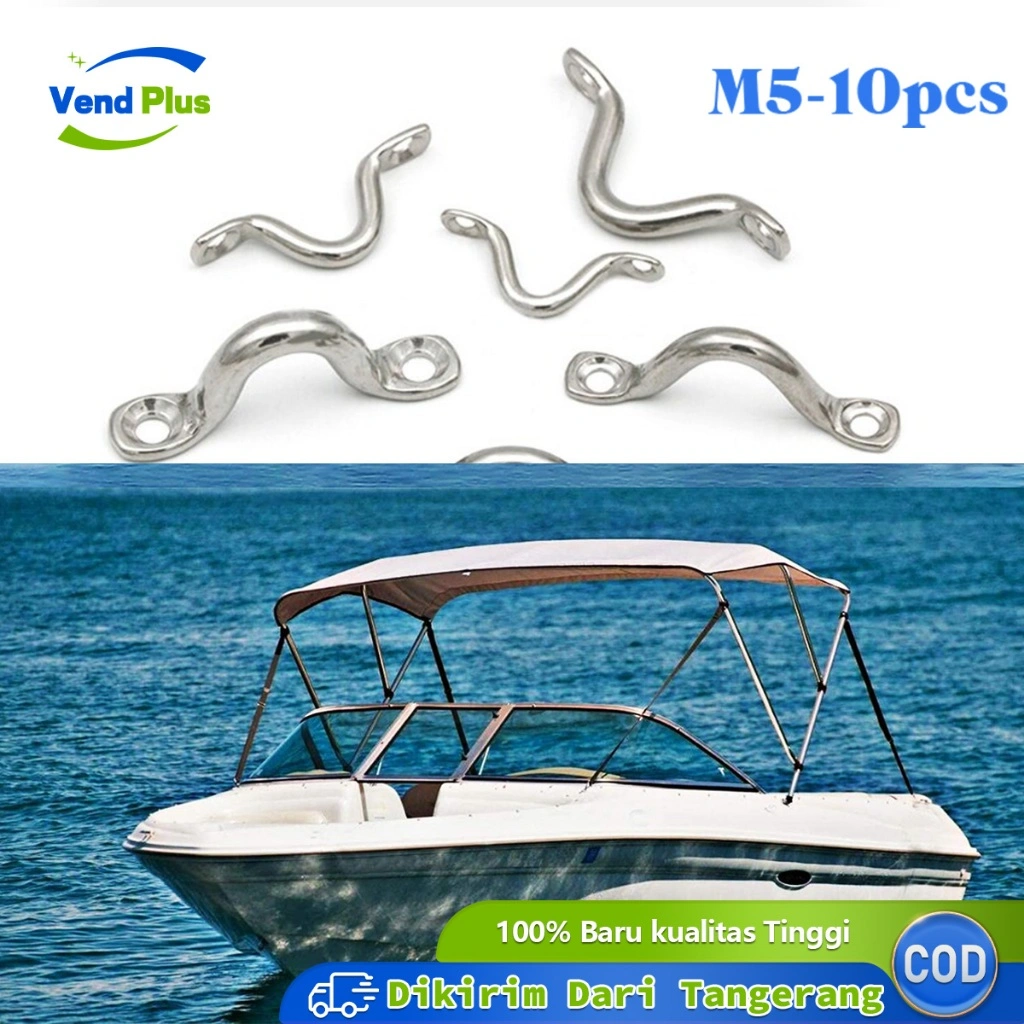 10pcs M5 Boat Pad Eye Strap Ceiling Hook 304 Stainless Steel Kayak Eye Plate Kayak Deck Loops
