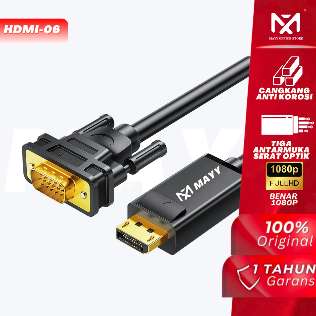 Mayy official id kabel HDTV to vga HD 4K/Kable hdmi to vga -1.8m/