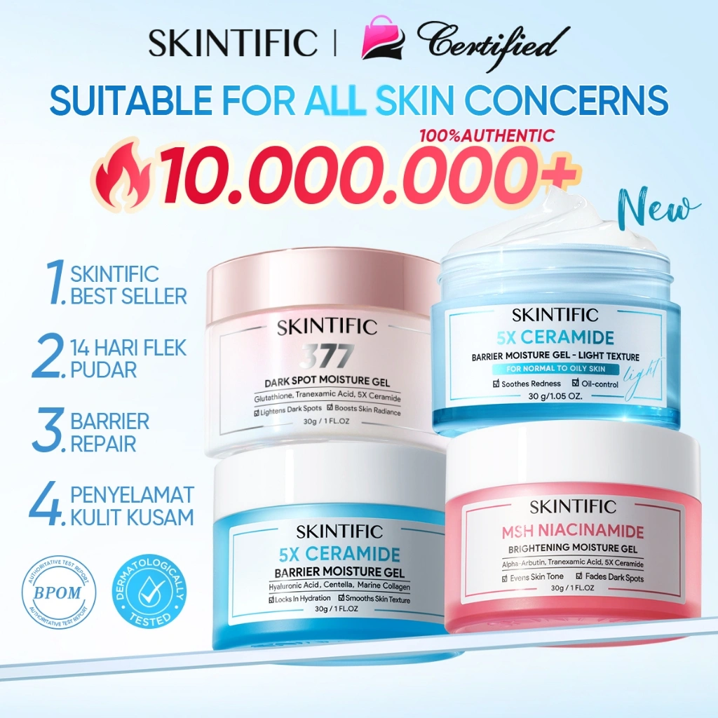 [SKINTIFIC CERTIFIED] MOISTURIZER COLLECTION MSH Niacinamide Brightening Moisturizer Gel / 5X Ceramide Barrier Moisturizer Gel / Skin Renewal Moisturizer Retinol / 3X Acid Anti-Acne Gel Moisturizer / 5% Panthenol Acne Calming Water Gel