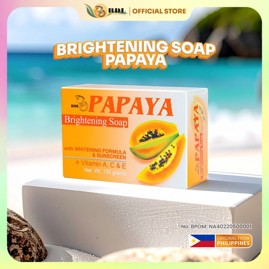 Sabun Legend RDL Papaya Brightening Soap - Sabun Wajah & Badan dengan Vitamin A C E