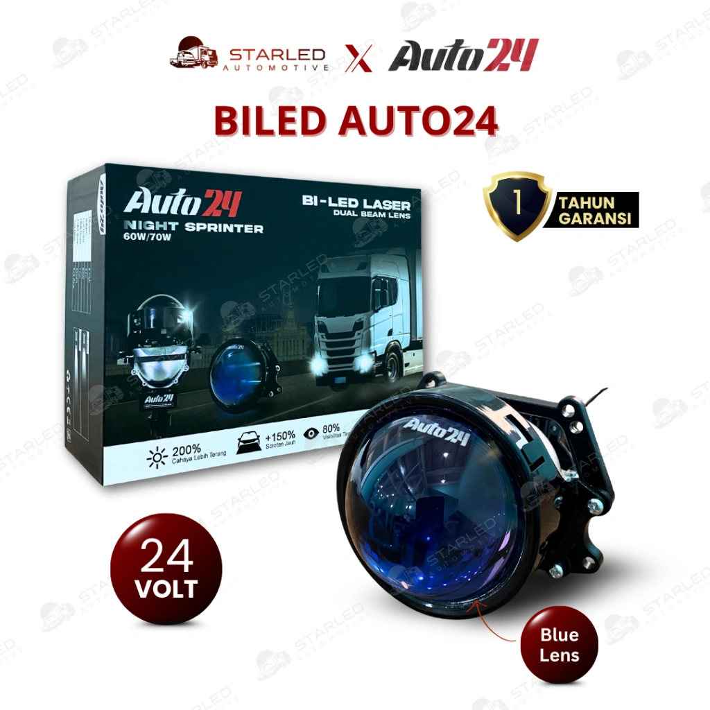 Lampu Biled AUTO24 3 Inch 24 Volt NIGHT SPRINTER 60/70 Watt NIGHT FIGHTER 50/60 Watt Lampu Depan Kendaraan Mobil Truk Lampu Projie Car Truck