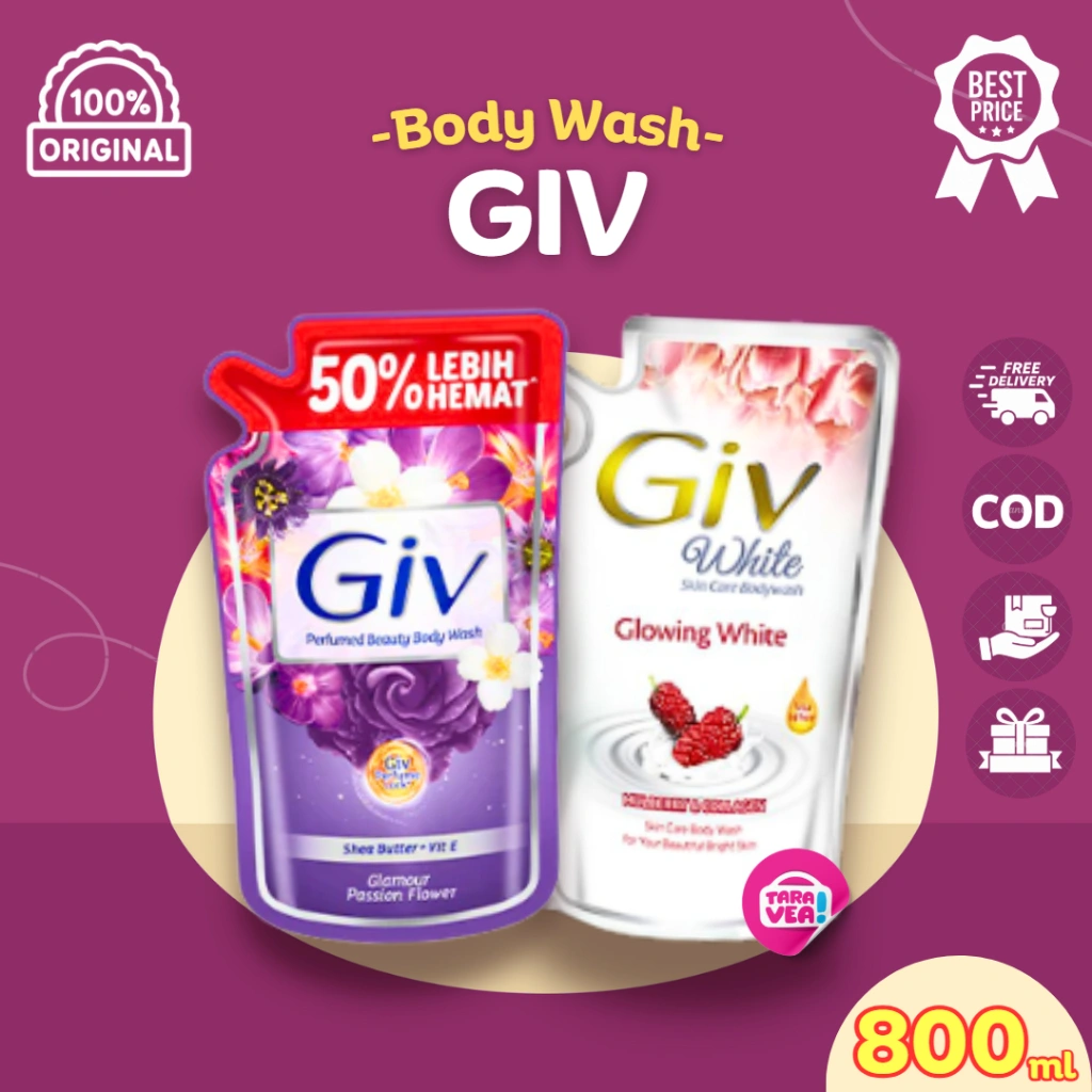 [FREE GIFT + PACKING] Giv Body Wash Sabun Mandi Cair Wangi 800ml - White Mulberry Glamour  TERMURAH