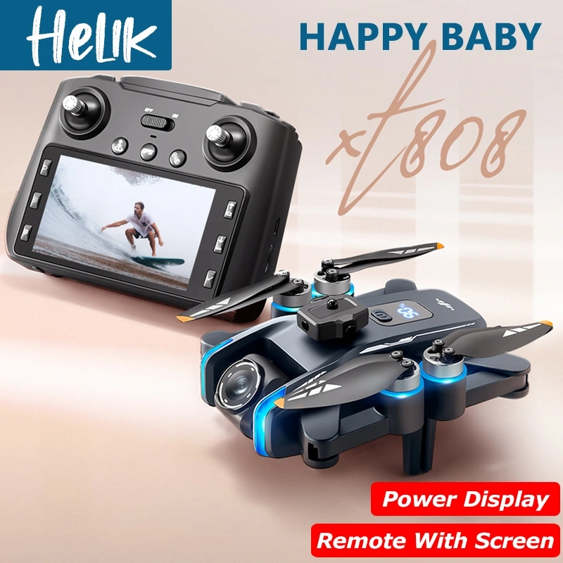Drone XT808 Brushless Motor Drone Professional WIFI HD FPV GPS Remote dengan Screen Anti Tabrakan