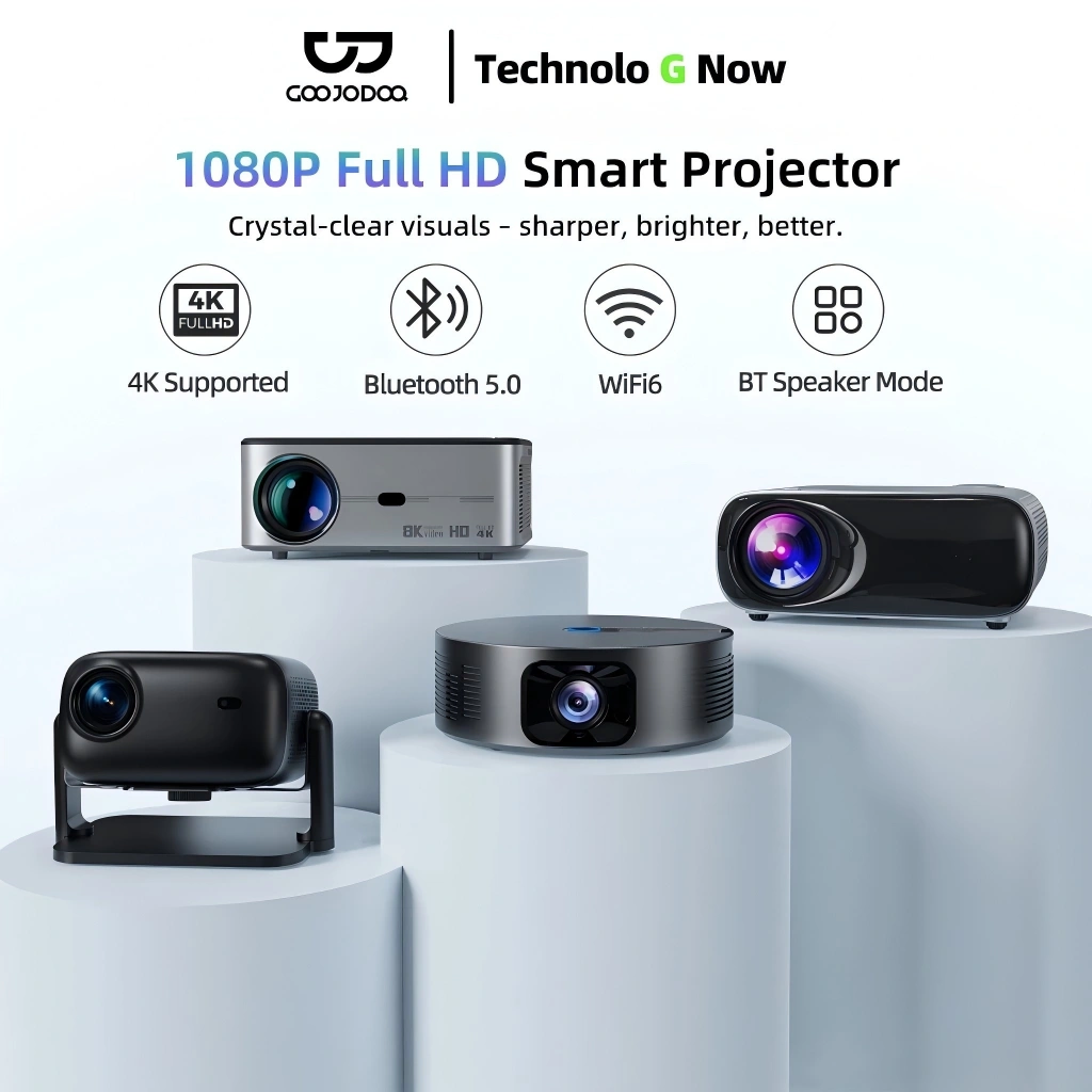 GOOJODOQ Wifi 4k Proyektor Full HD 1080p 15500 LM Suporta Android Sincronizando a Tela do Smartphone Home Theater Projetor