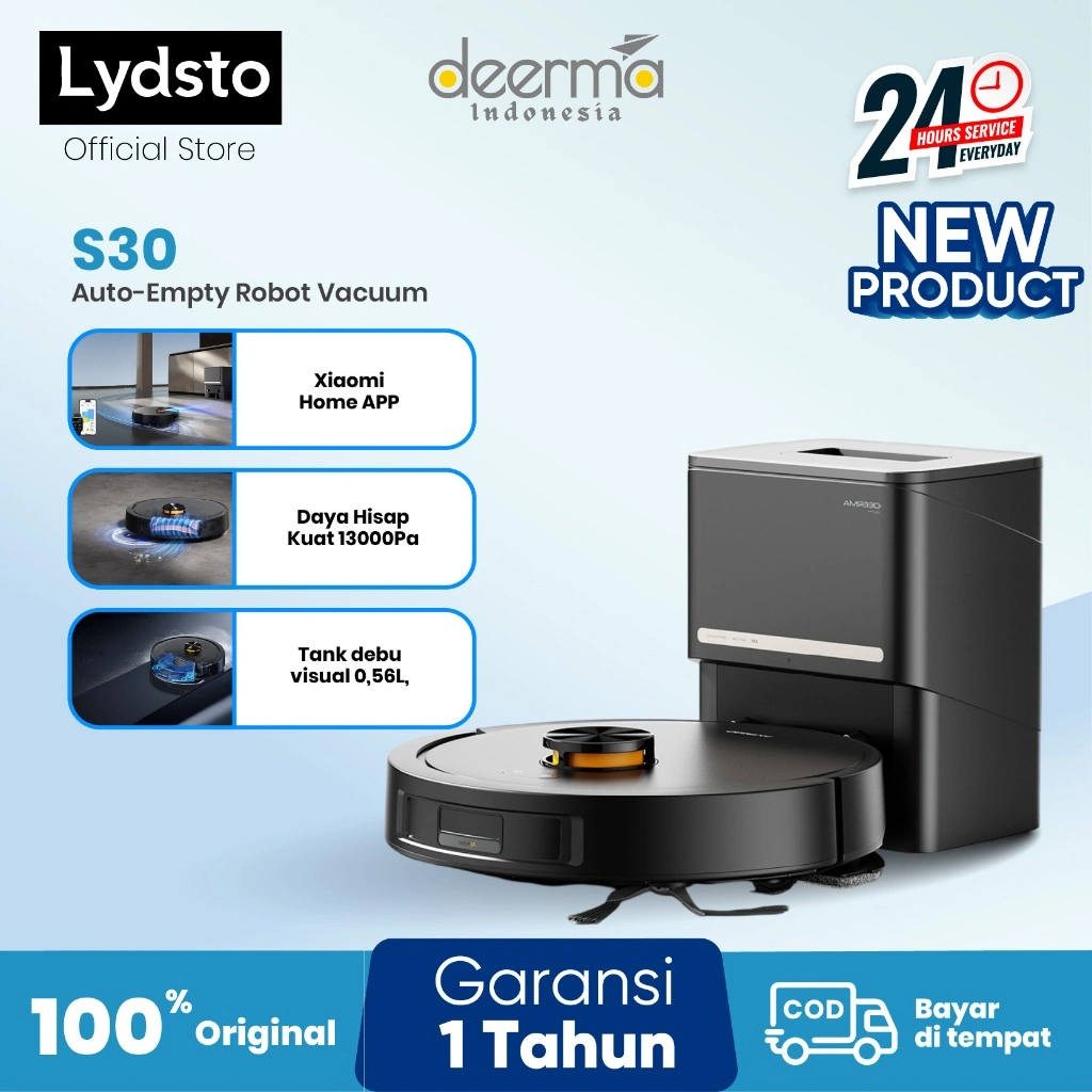 Deerma S30 Robot Vacuum Cleaner Chassis lift | Sapu Vacum Pel Vakum Mop |  xiaomi home app