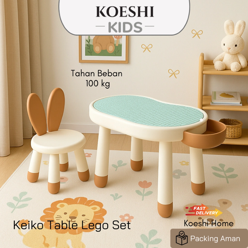 Meja Anak Belajar Multifunctional Table Lego Koeshi