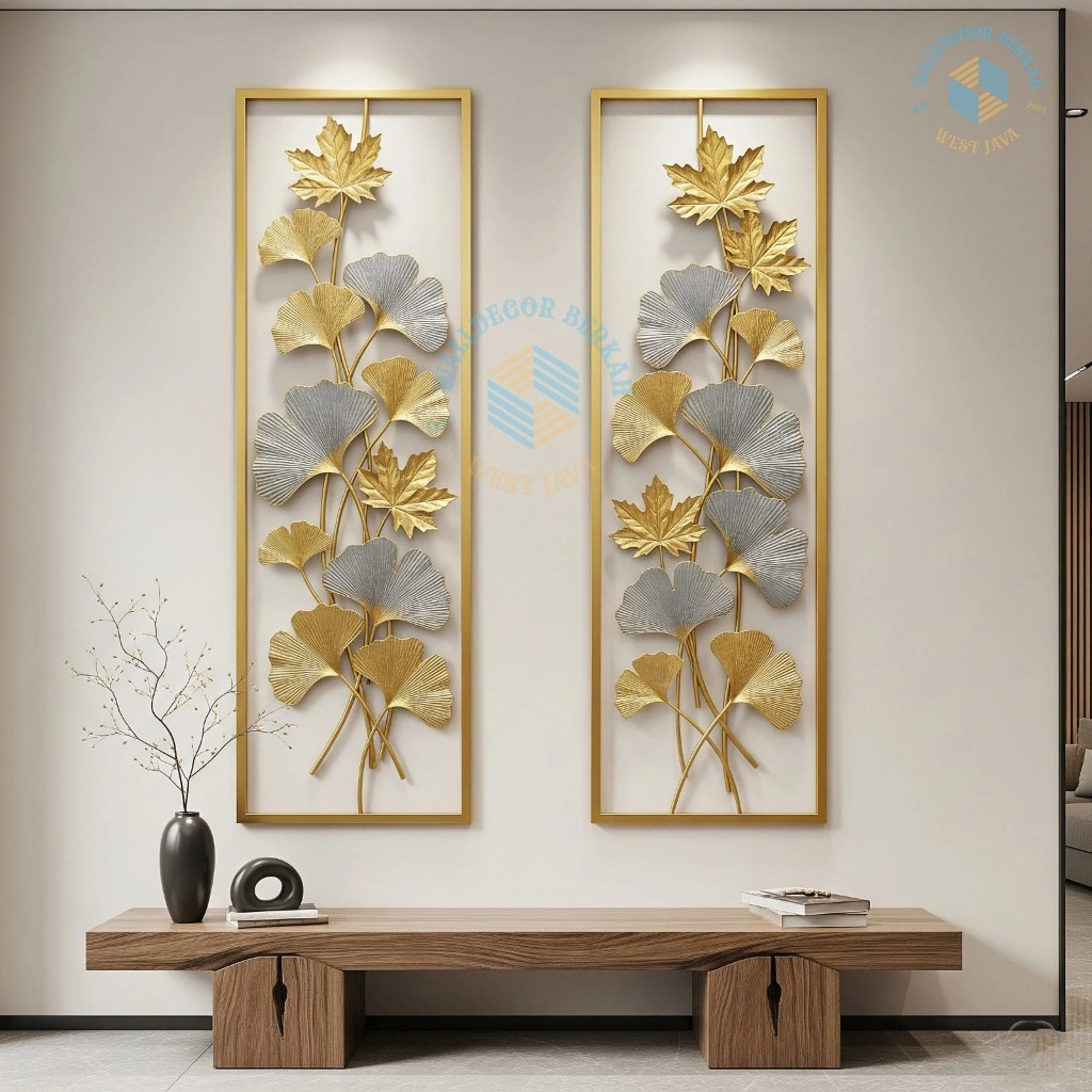 Walldecor Berkah Set Isi 2 Hiasan Dinding Besi Estetik Mewah 110*30 Cm Dekorasi Untuk Semua Ruangan
