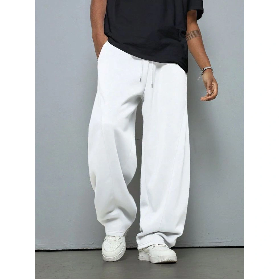 Spasmodic - Celana Sweatpants Loose Baggy Fleece Putih