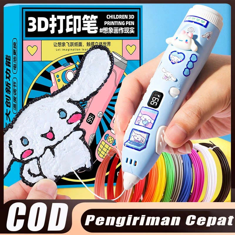 PIKYO Printing Pen/Pena 3D Murah Drawing Lukis PLA Filamen Mainan DIY/Hadiah Liburan Anak Pena Gambar 3D Kerajinan Tangan Melatih Pena 3D