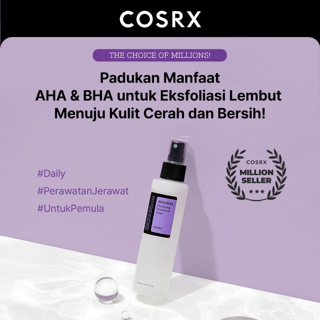 COSRX AHA/BHA Clarifying Treatment Toner - 150 ML (Toner Eksfoliasi Ringan Untuk Semua Jenis Kulit)