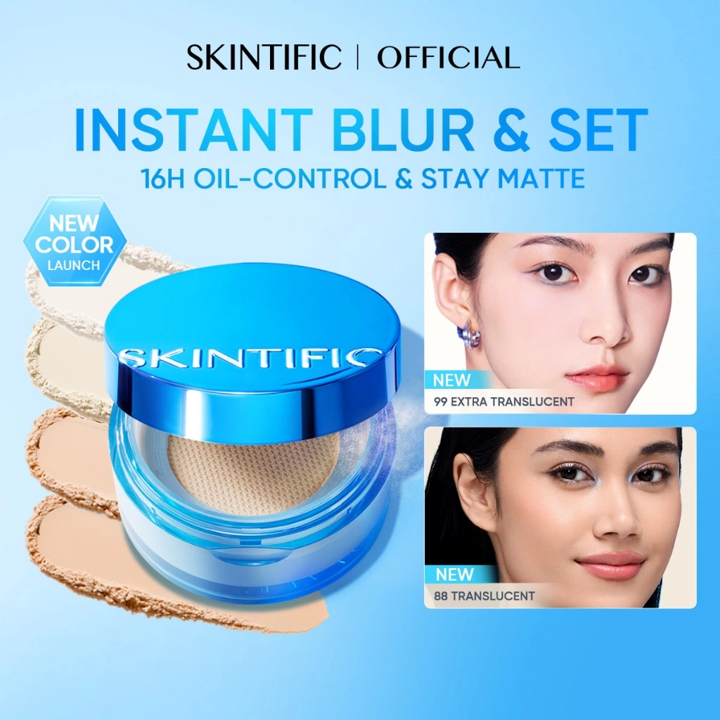 [SKINTIFIC Resmi]- Invisiblur All Day Loose Powder | Bedak Tabur 16H Oil Control