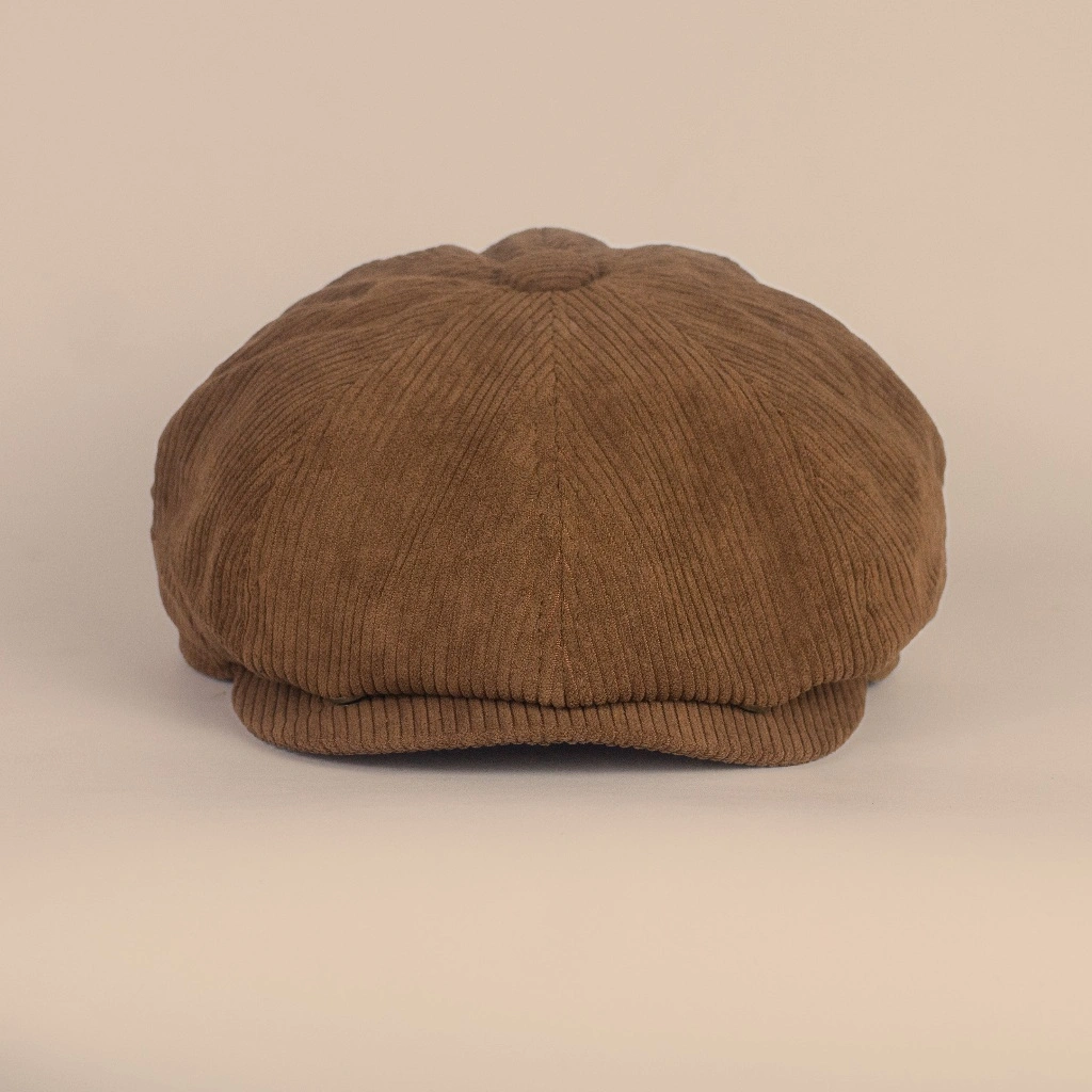 DIVINCES Newsboy Cap Gatsby Brown Corduroy - Topi Vintage Copet Peaky Blinders / Tom Shelby Unisex