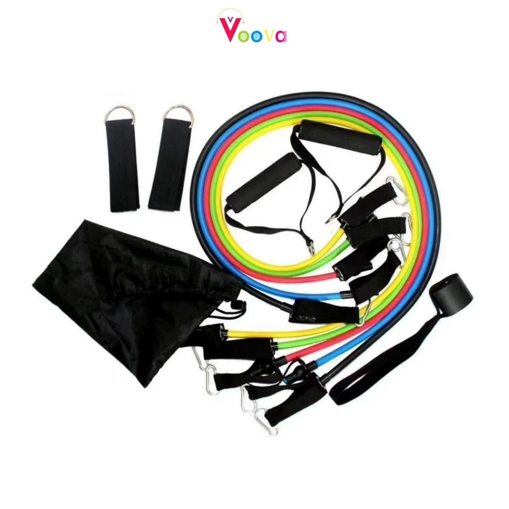 VOOVA Resistance Band Fitness Tali Gym Yoga Loop Stretching Pull Rope Loopband Pull Rope Fitness 11pcs Tali Resistance Band Pilates Yoga Gym