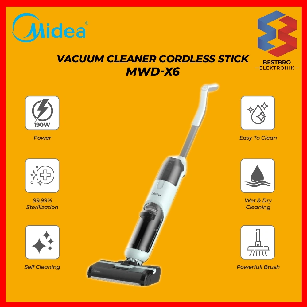 Midea Wet Dry Cordless Smart Vacuum Cleaner MWD-X6 HEPA Penyedot Debu