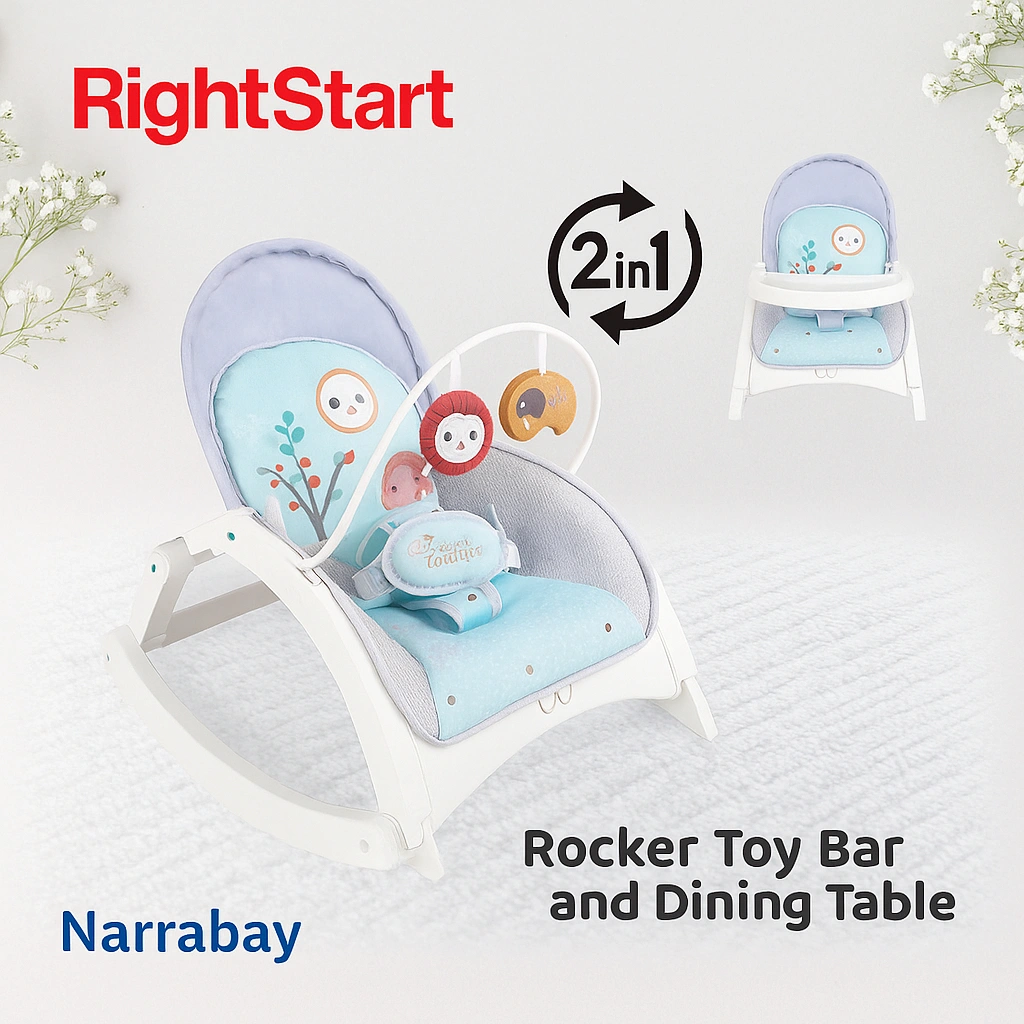 Bouncer Bayi Right Start 2in1 Newborn to Toddler Rocker Chair with Music and Vibration Function