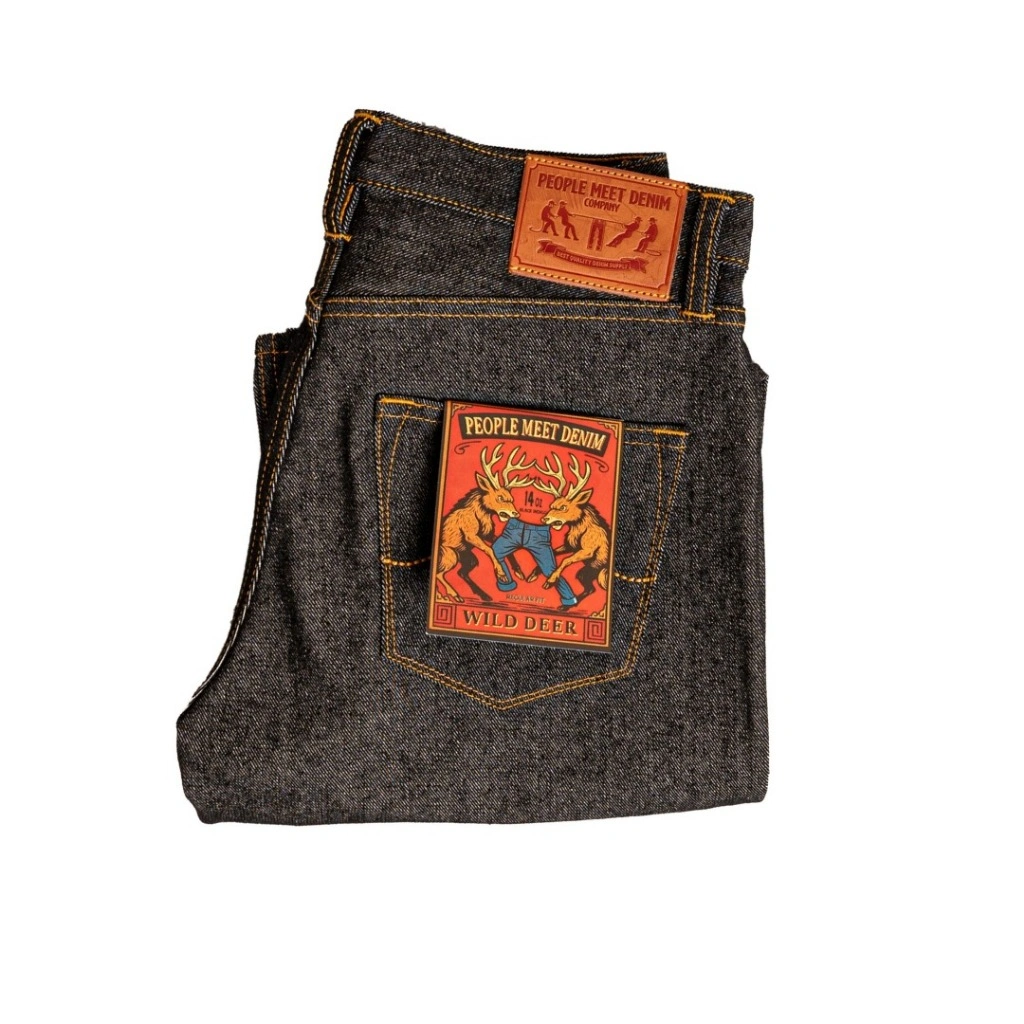 PMD & CO - WILD DEER - 14 oz - Black Indigo - Denim Selvedge Accent - Reguler Fit Baggy Jeans