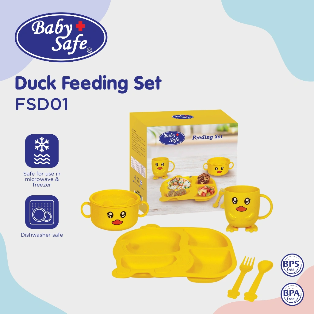 BabySafe - FSD01 - Feeding Set (Duck)| Set Alat Makan Bayi 