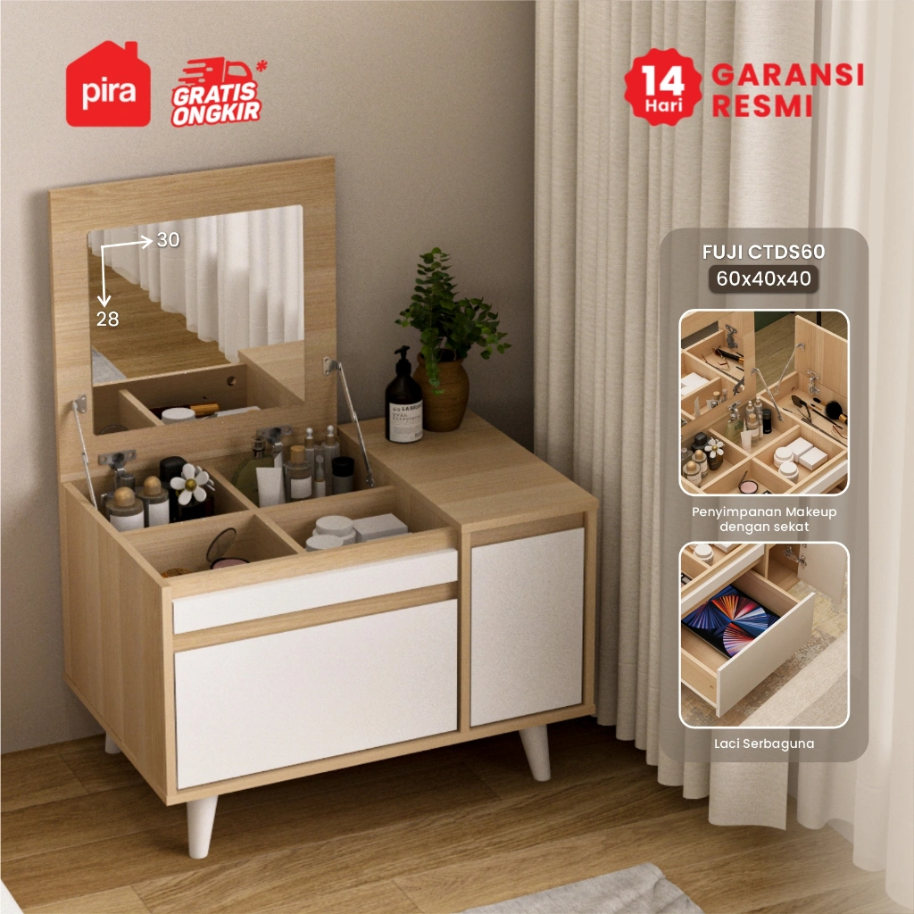 Pira Metropolis OX - Fuji CTDS60 Meja Rias / Meja Samping / Meja Multifungsi / Meja Tamu