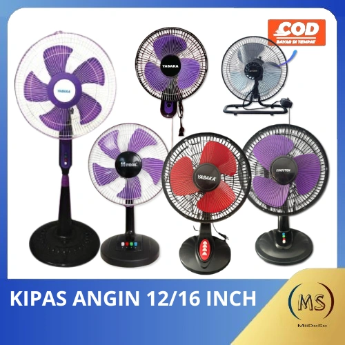 YASAKA Kipas Angin 16" & 12"/Kipas Angin Berdiri, Kipas Angin Duduk, Kipas Angin Dinding/Kipas Angin