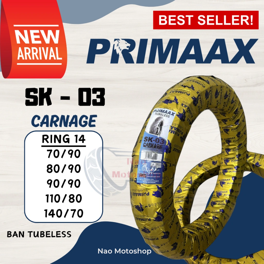 Ban Tubeless Murah Primaax SK 03 Carnage Ring 14 untuk Vario / Mio / Beat / Lexi