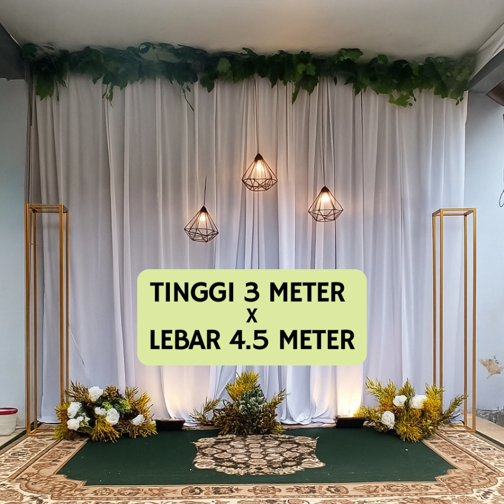 (Sudah Jahit T3m x L4.5m) Backdrop / Background Dekorasi Tinggi 3m x Lebar 4,5m Kain Abutay Filamin