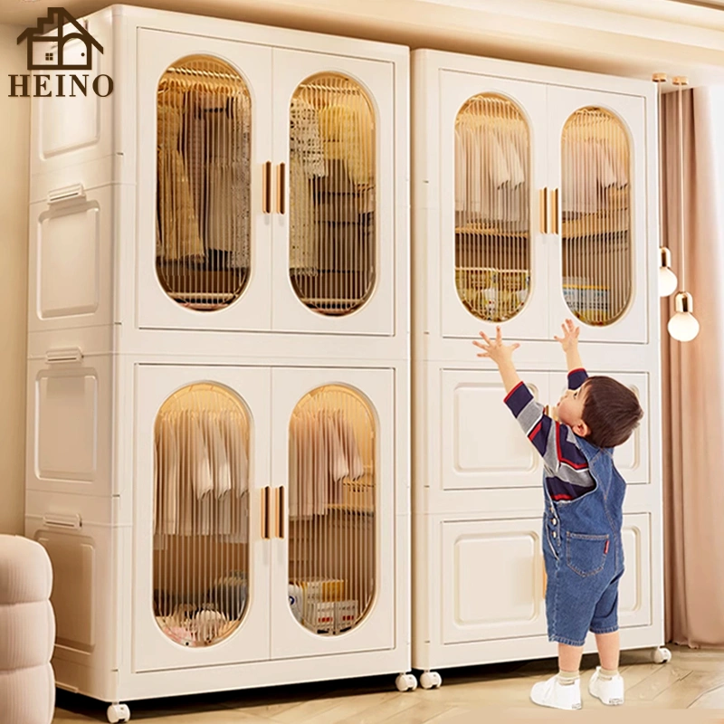 HEINO 62/80CM Lemari Baju Bayi Anak Plastik Dan Lemari Pakaian Dewasa Lemari Pakaian Estetik Minimalis Dengan Roda