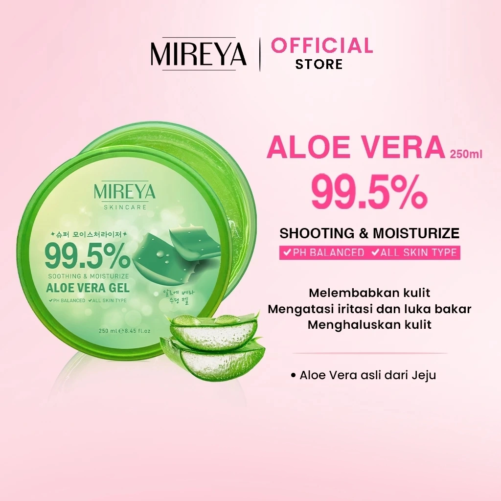 [99,5%] Mireya Aloe Vera Juice Soothing & Moist Gel 250ml - Mireya Aloevera Gel Moisturizer / Lidah Buaya dari Pulau Jeju Korea