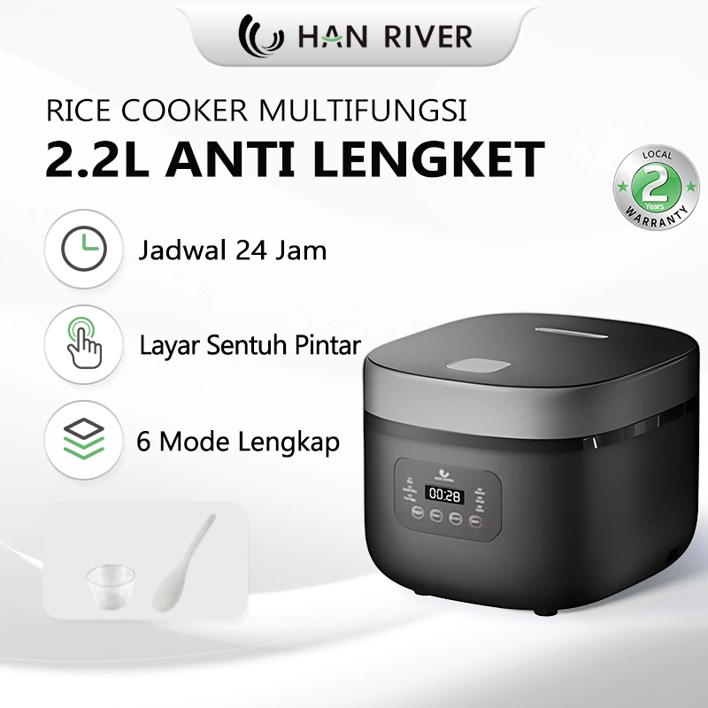 HAOYE Rice Cooker 2.2L Rice Cooker Digital 6 IN 1 Serbaguna Smart Penanak Nasi 400w Magic Com